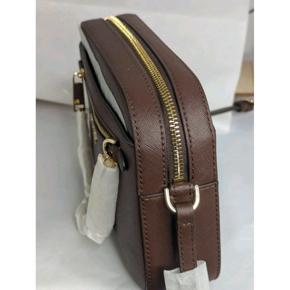 MICHAEL KORS Jet Set Leather Crossbody Bag - Mocha